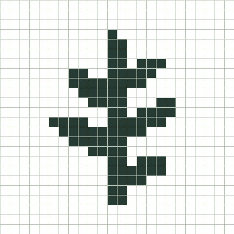 Fern at threshold 215, including the pale lower leaf